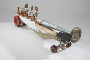 sculpture titled "Chitty, Chitty Boom" by artist Margaret Scoppa